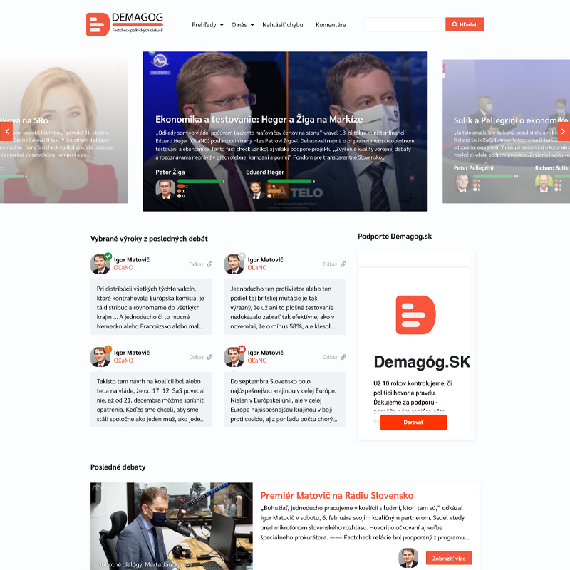 Demagog.sk webdesign preview