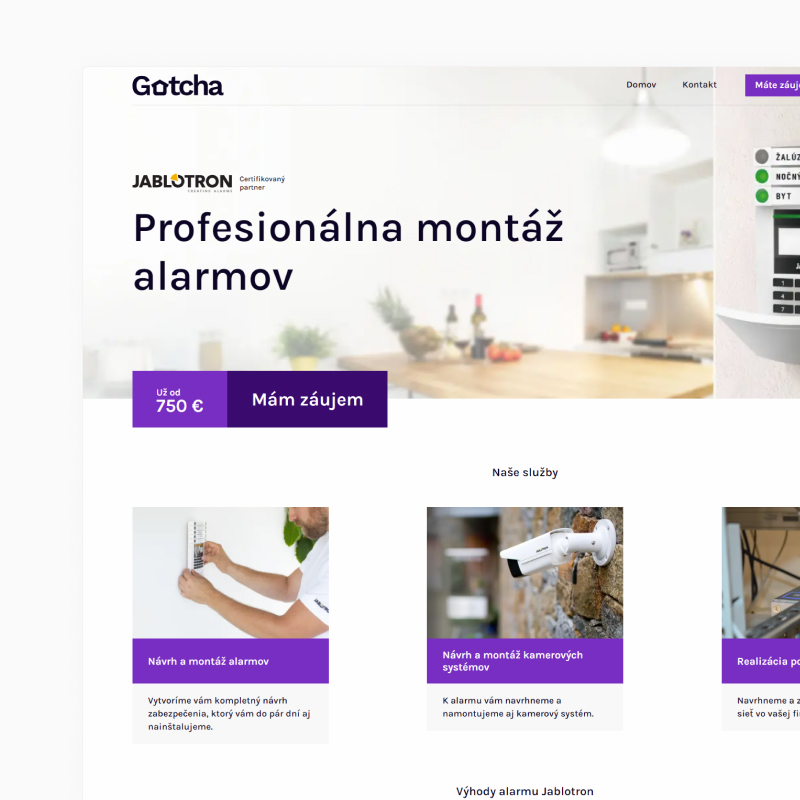 Gotcha.sk website preview